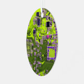 Nebel an der Netzplatine des Computergeek Ornament Aus Metall (Vorderseite links)