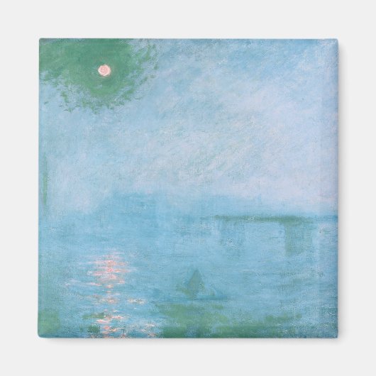 Nebel an der Themse (von Claude Monet) Magnet (Vorne)