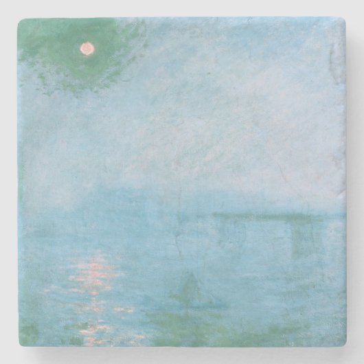 Nebel an der Themse (von Claude Monet) Steinuntersetzer (Vorderseite)