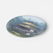 Nebel auf dem Golden Pavillon Pappteller (Schrägansicht)