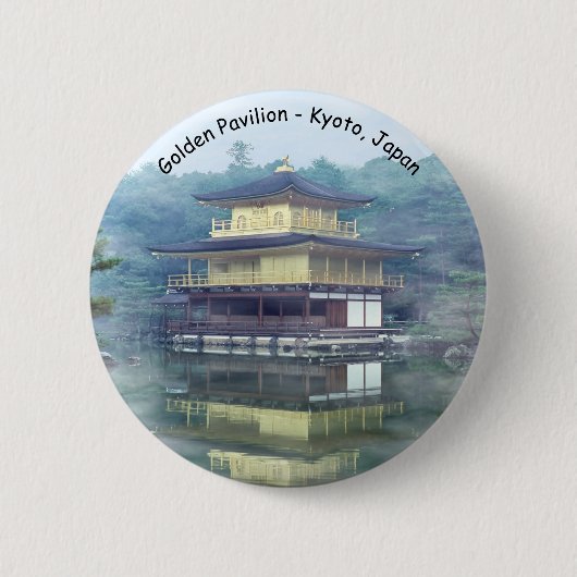 Nebel auf dem Goldenen Pavillon - Kyoto, Japan Button (Vorderseite)