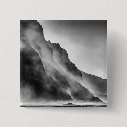 Nebel auf den Felsen Button (Vorderseite)