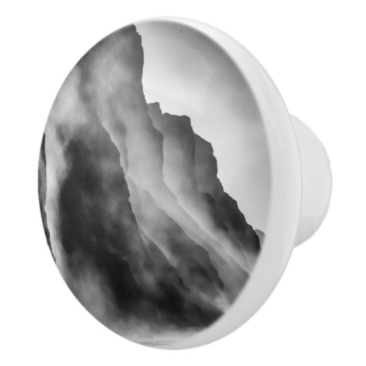 Nebel auf den Felsen Keramikknauf (Rechts)