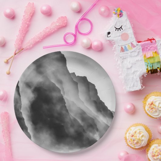 Nebel auf den Felsen Pappteller (Party)