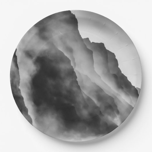 Nebel auf den Felsen Pappteller (Vorderseite)