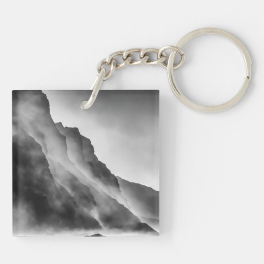 Nebel auf den Felsen Schlüsselanhänger (Rückseite)
