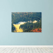 Nebel auf einem einsamen Herbstfeld Leinwanddruck (Insitu (Holzboden))