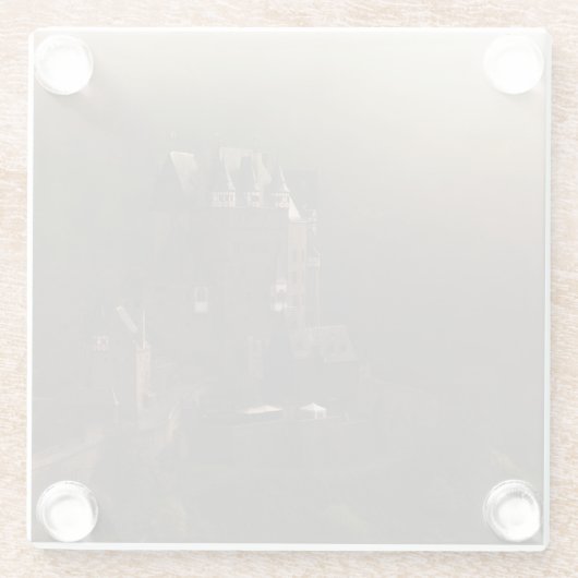 Nebel Burg Eltz Schlosses morgens Glasuntersetzer (Rückseite)