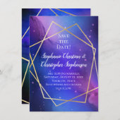 Nebel Celestial Geometric Save the Date Einladung (Vorne/Hinten)