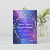 Nebel Celestial Geometric Save the Date Einladung (Stehend Vorderseite)