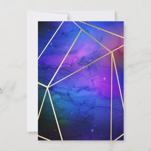 Nebel Celestial Geometric Save the Date Einladung (Rückseite)