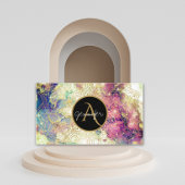Nebel der Wasserfarbe Gold Mandala Moderne Visitenkarte