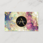 Nebel der Wasserfarbe Gold Mandala Moderne Visitenkarte (Vorderseite)