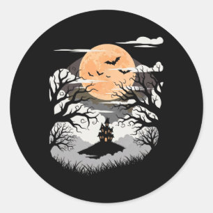 Nebel Dunkelheit Tücke Vintage Halloween Szene - S Runder Aufkleber
