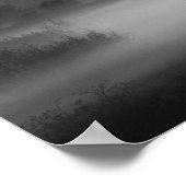 Nebel durch das Tal in Schwarz-Weiß Poster (Ecke)
