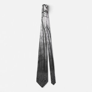 Nebel durch den Wald Graustufen Neck Tie Krawatte