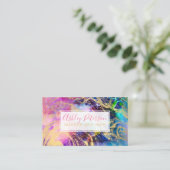 Nebel-Goldmarmor-Haarschminktypografie Visitenkarte (Stehend Vorderseite)