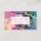 Nebel-Goldmarmor-Haarschminktypografie Visitenkarte (Vorderseite)