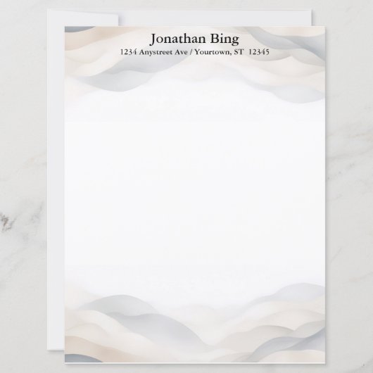 Nebel-Hügel Schreibwarenpapier (Vorderseite)