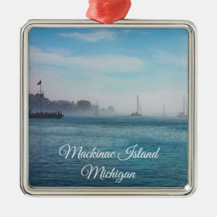 Nebel im Hafen von Mackinac Ornament Aus Metall