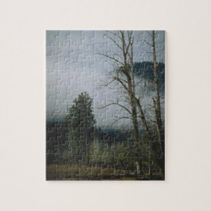 Nebel in der Baumlandschaft Puzzle