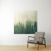 Nebel in einem Fichtenwald Wandteppich (Beispiel)