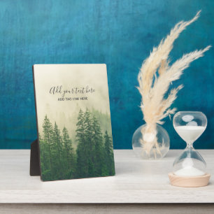 Nebel Kiefernwald Bäume Benutzerdefinierte Erinner Fotoplatte