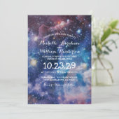 Nebel Kosmische Raumgalaxie farbig Einladung (Stehend Vorderseite)