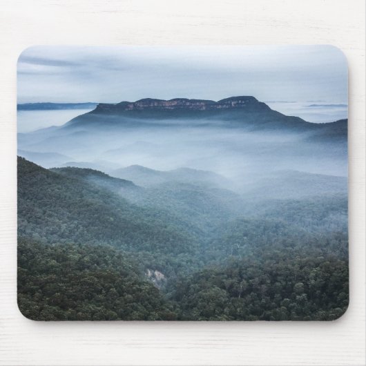 Nebel-Landschaftsblaue Berge Mousepad (Vorne)