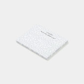 Nebel | Pastell Leopard Print Personalisiert Post-it Klebezettel (angewinkelt)