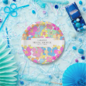 Nebel Retro Blumenrosa farbiges Brautparty Pappteller (Party)