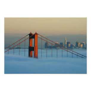 Nebel rollt durch die Bucht von San Francisco Fotodruck