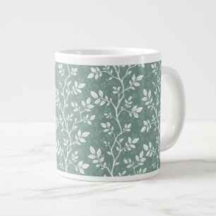 Nebel Tealgrüne Blätter und Zweige Botanisch Jumbo-Tasse