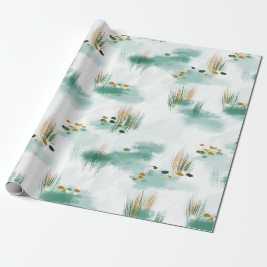 Nebel-Teich-Frühlings-Geschenkpapier Geschenkpapier (Ungerollt)