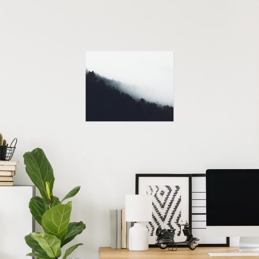 Nebel über Diagonalschichten Poster (Heimbüro)