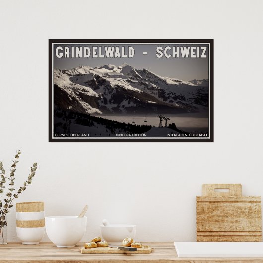 Nebel über Grindelwald Poster (Küche)