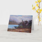 Nebel über Kristallspitzen Grußkarte. Karte (Gelbe Blume)