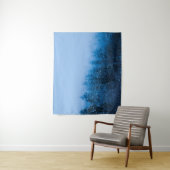 Nebel über schneebedeckten Wald am See Bohinj, Slo Wandteppich (Beispiel)