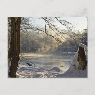 Nebel und Eis in Calver Weir Postkarte