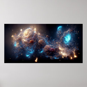 Nebel und Galaxien im Weltraum Poster