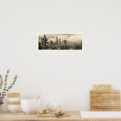Nebel und Koniferen am Morgen Poster (Küche)