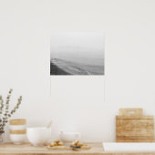 Nebel- und Regenlandschaft entlang der Küste Poster (Küche)
