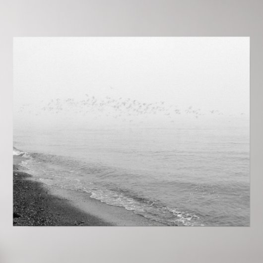 Nebel- und Regenlandschaft entlang der Küste Poster (Vorne)