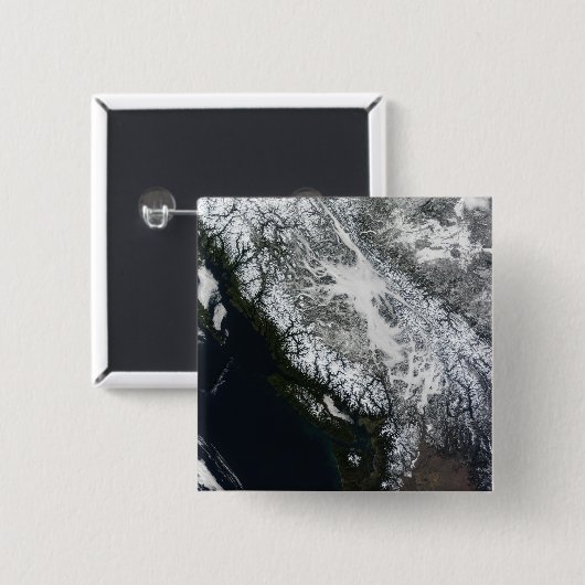 Nebel und Schnee in British Columbia Button (Vorne & Hinten)