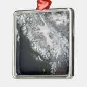 Nebel und Schnee in British Columbia Ornament Aus Metall (Links)