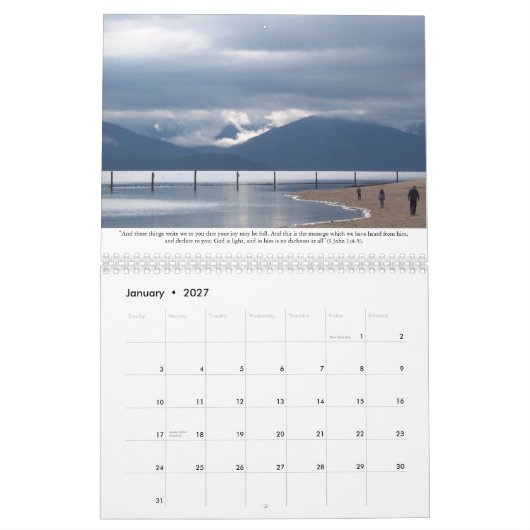 Nebel und Schrifts-Kalender Kalender (Jan 2027)