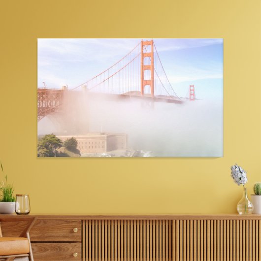 Nebel unter Brücke Leinwanddruck (Insitu (Wohnzimmer))