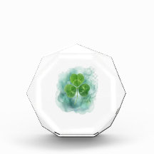 Nebel-Wasserfarb-Kleeblatt-Schwebe-Acrylblock