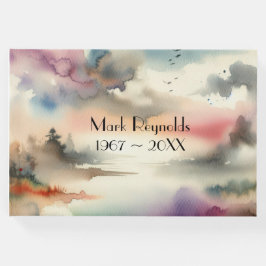 Nebelbäume und Vögel in Aquarellen Gästebuch