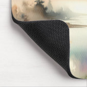 Nebelbäume und Vögel in Aquarellen Mousepad (Ecke)